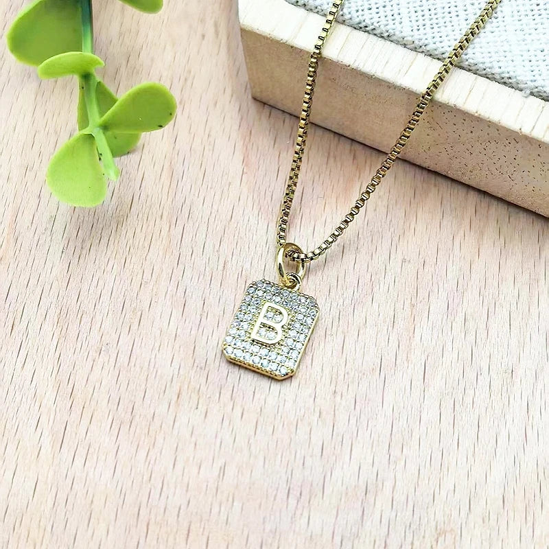 Mini Letter Gold Plated Pendant Necklace for Women | Elegant Pendant Necklace Nixie