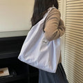 Korean-Style Canvas Tote Bag – Large Shoulder Bag for Women Canvas Shoulder Tote Nixie Purple