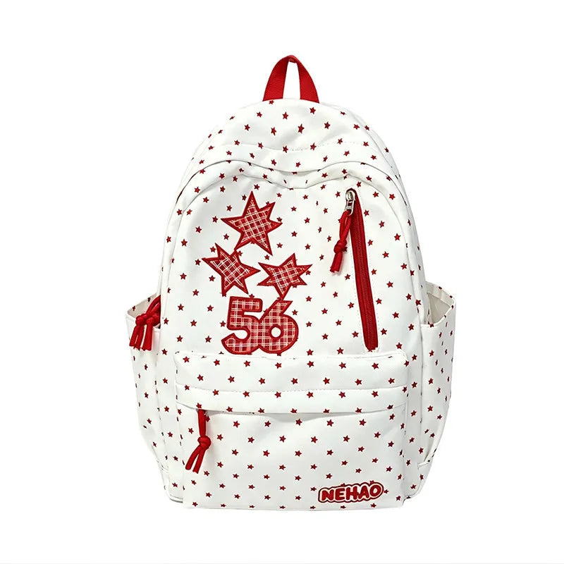 Korean Star Print Backpack – Large Capacity Lightweight Bag Student Backpack Nixie