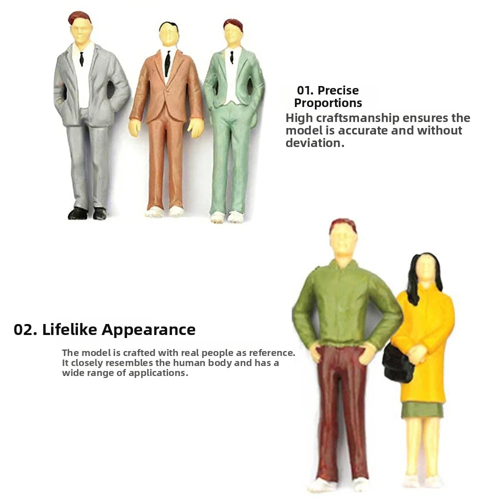 Scale Model People Figures 10/50pcs | 1:25 to 1:300 Multicolor