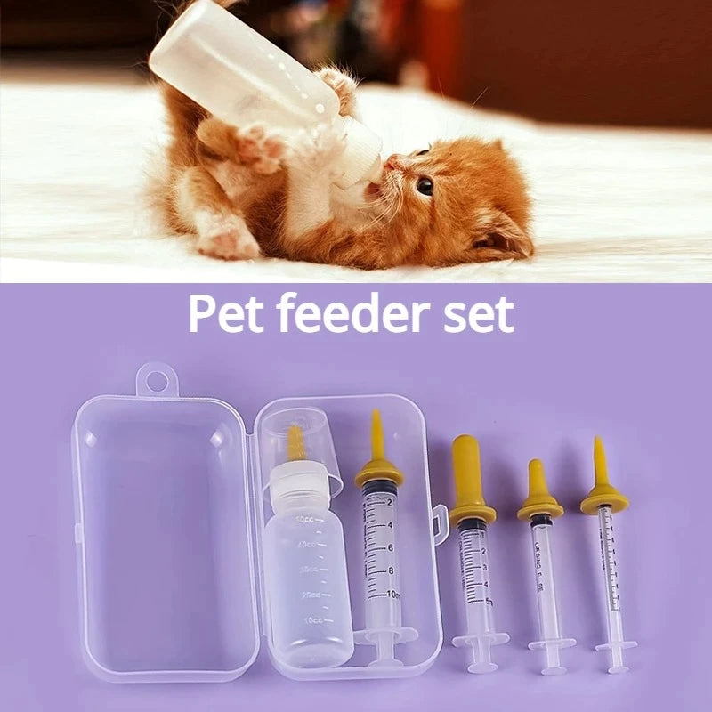 Newborn Pet Feeding Set – Syringes, Bottle & Nipples Kit Pet Nursing Feeding Set Nixie