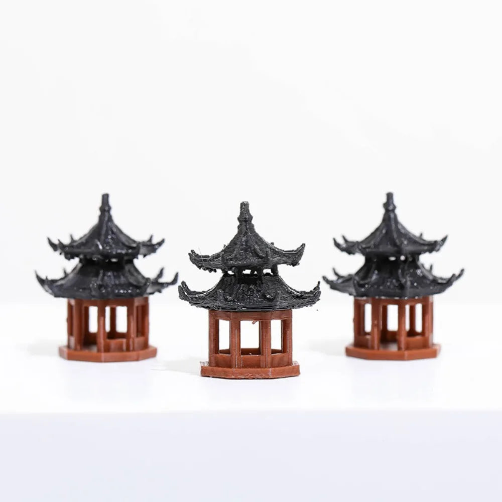 Miniature Hexagonal Pagoda Figurine – Micro Landscape Decor Miniature Figurine Nixie
