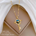 Gold Star Key Pendant Choker Necklace | Minimalist Steel Pendant Necklace Nixie XL2606-755