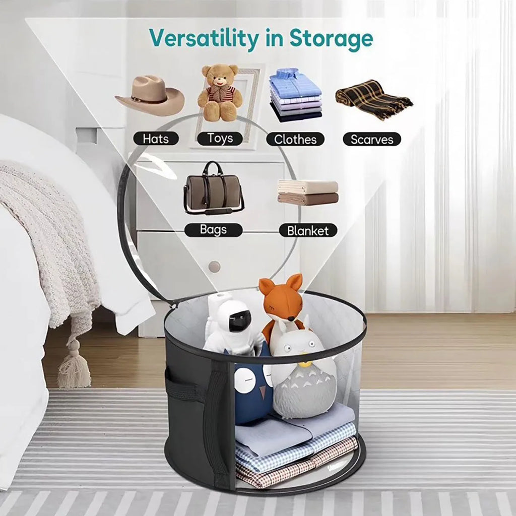 Large Foldable Hat Storage Box – Dustproof & Transparent