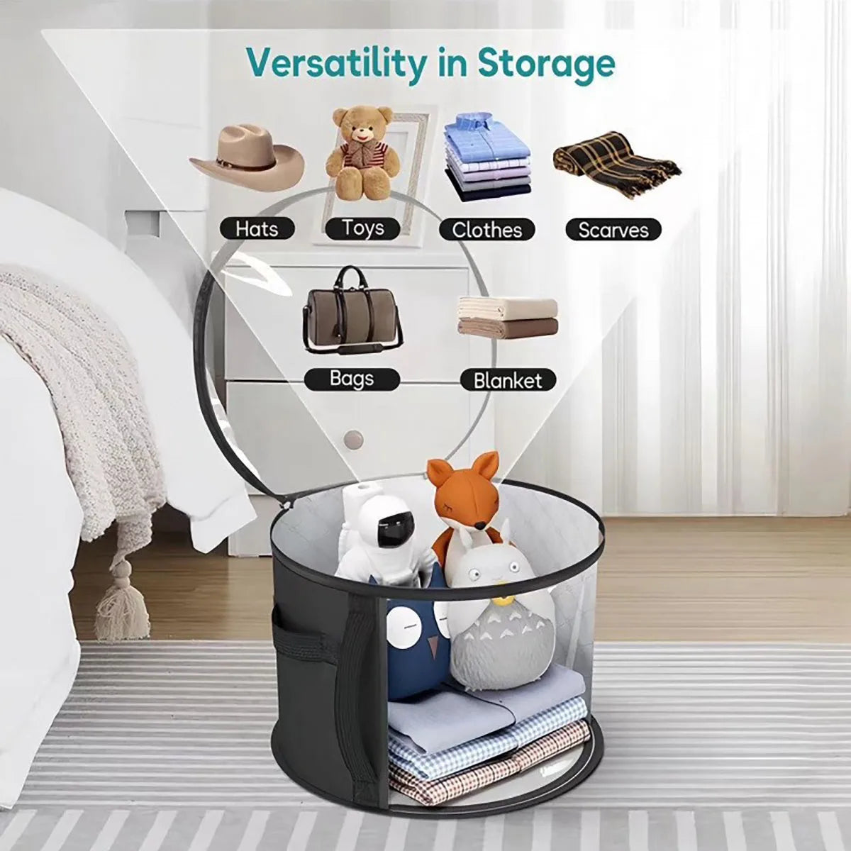 Large Foldable Hat Storage Box – Dustproof & Transparent