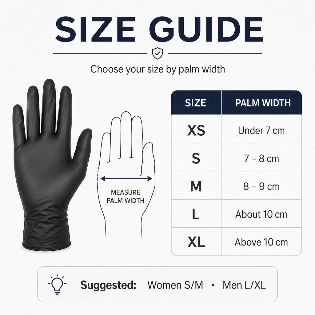 Disposable Black Nitrile Gloves – Latex Free | 10/50/100 PCS Disposable Nitrile Gloves Nixie