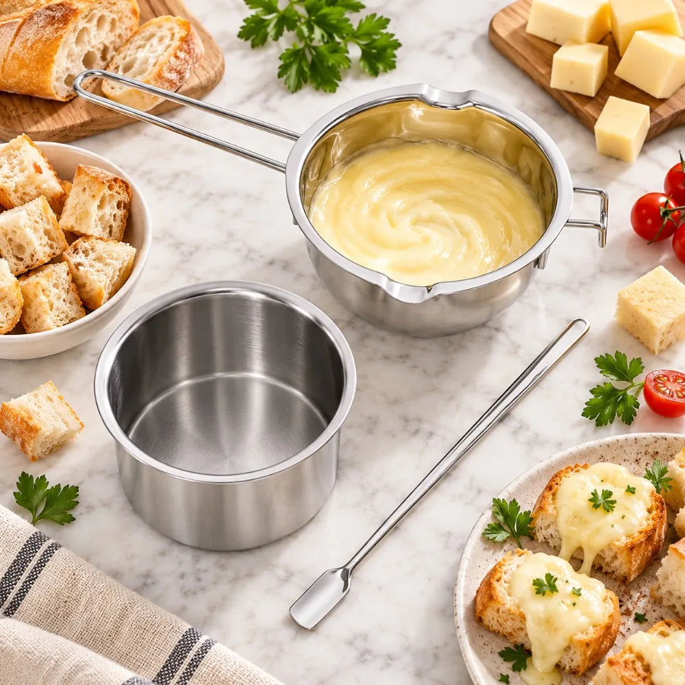3-Piece Stainless Steel Double Boiler Melting Pot Set Double Boiler Set Nixie