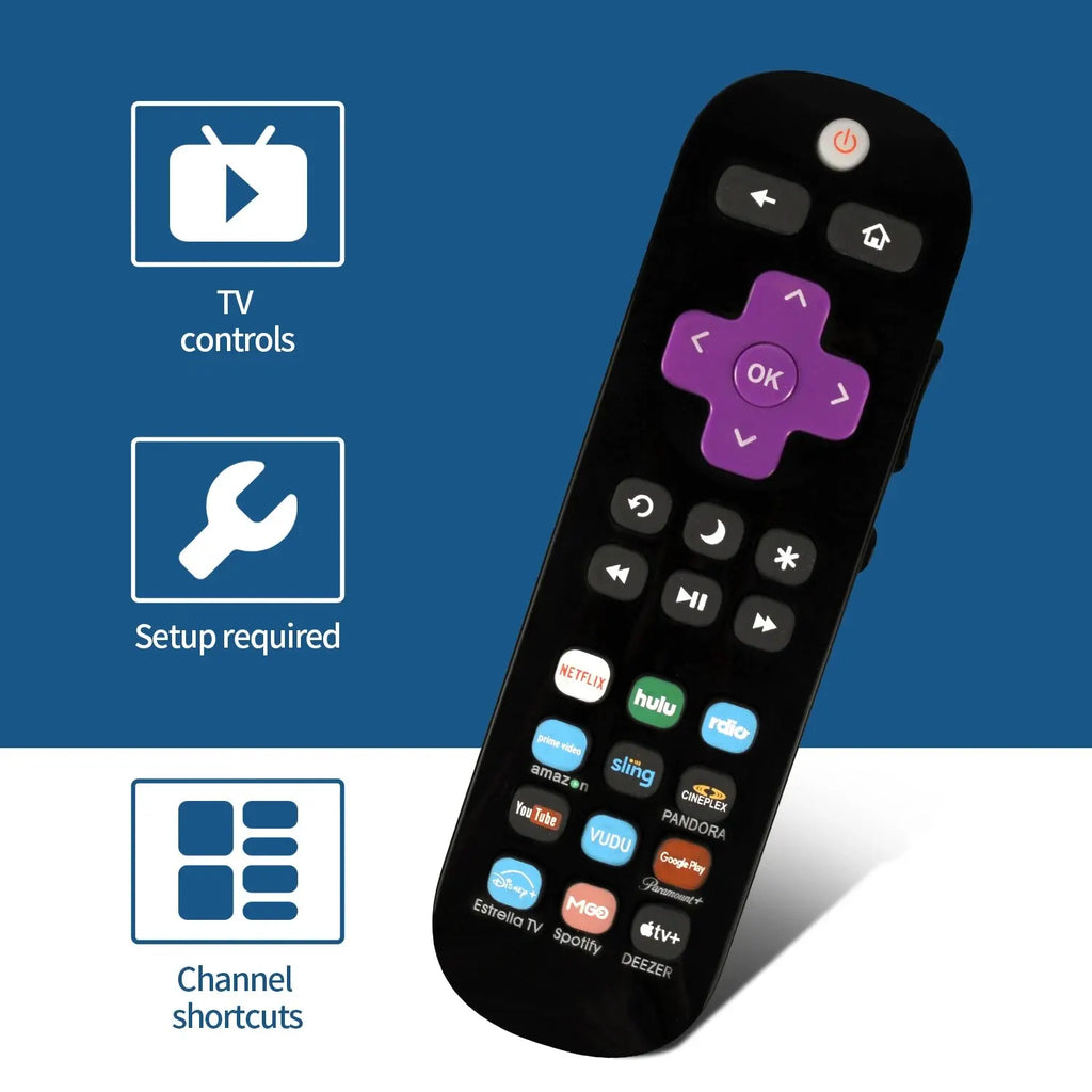 RC290 Universal Roku TV Remote – 2-in-1 STB & TV, 12 Channels Universal Remote Control Nixie
