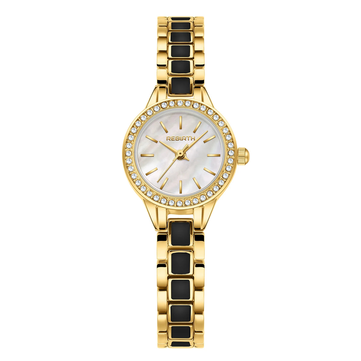 REBIRTH Casual Quartz Watch – Stainless Steel, Water-Resistant Quartz Watch Nixie Gold