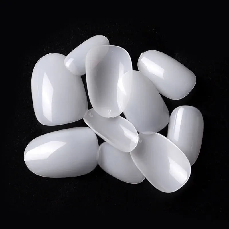 500pcs Press On Nails Short Oval Full Cover Acrylic Tips Press On Nail Tips Nixie