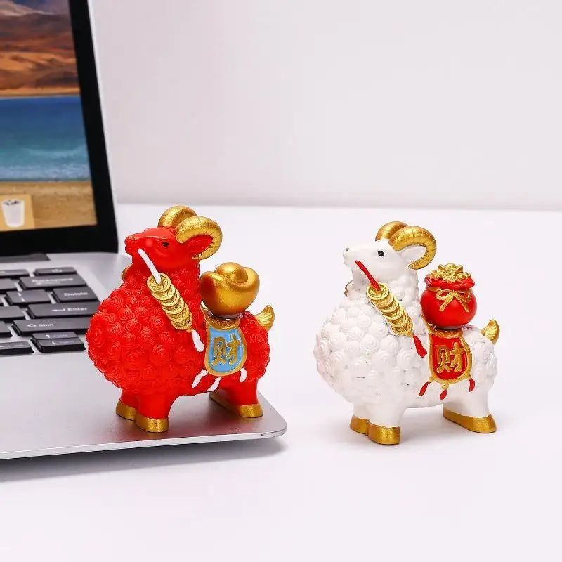 Feng Shui Golden Goat Statue – Chinese Zodiac Figurine Feng Shui Figurine Nixie