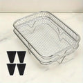 6-Pc Stainless Steel Air Fryer Rack Set + 4 Foot Pads | Nixie Air Fryer Rack Set Nixie rectangular suit
