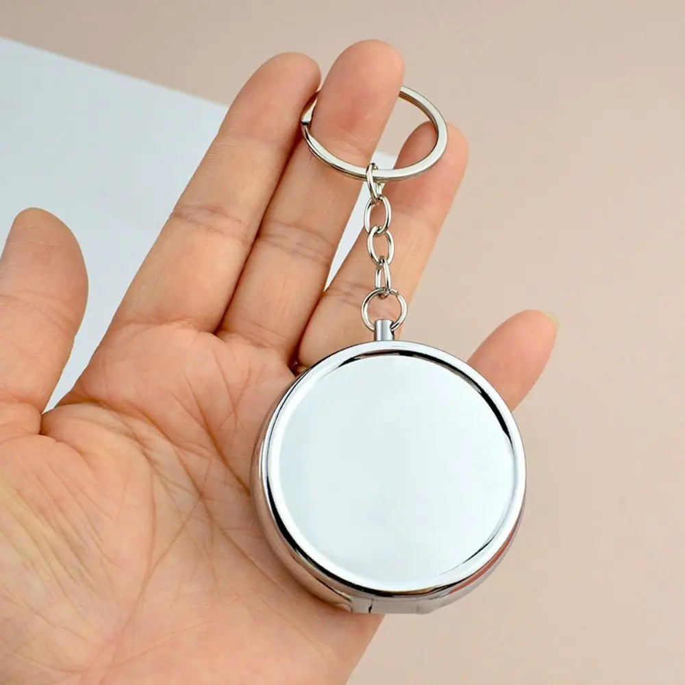 Portable Round Metal Pill Organizer – Compact Travel Case
