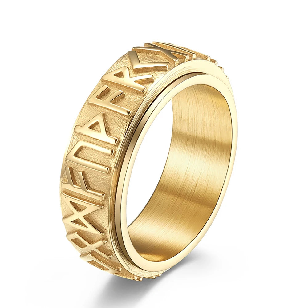 Stainless Steel Spinner Fidget Ring – Punk Skull Star Unisex