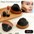 Nixie 3-Piece Makeup Brush Set – Foundation, Blush & Powder Makeup Brush Set Nixie black