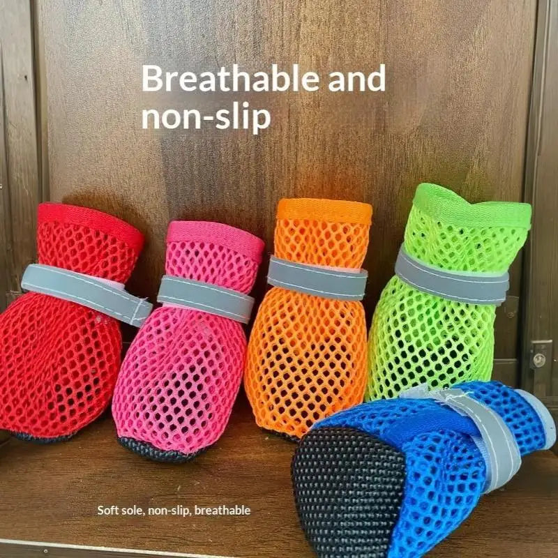 4Pcs Breathable Mesh Dog Boots | Non-Slip Paw Protectors Dog Paw Boots Nixie