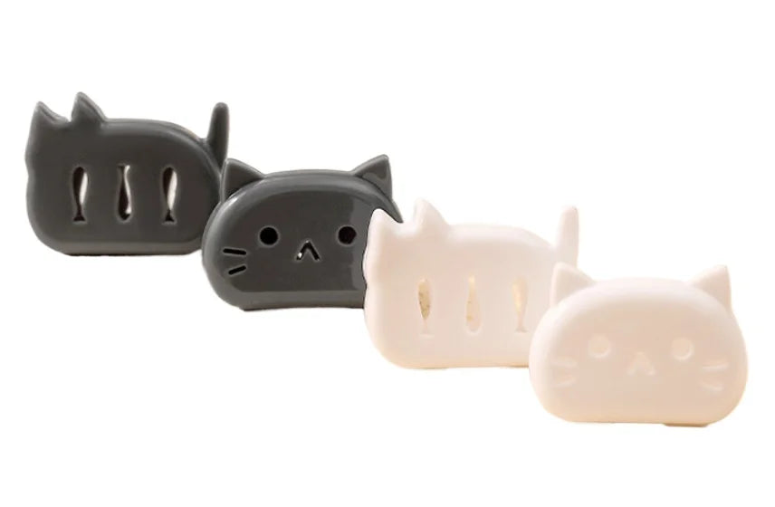 4Pcs Cat Toothbrush Cover Travel Case – Kitty Head Protector Toothbrush Travel Case Nixie 2 white 2 grey