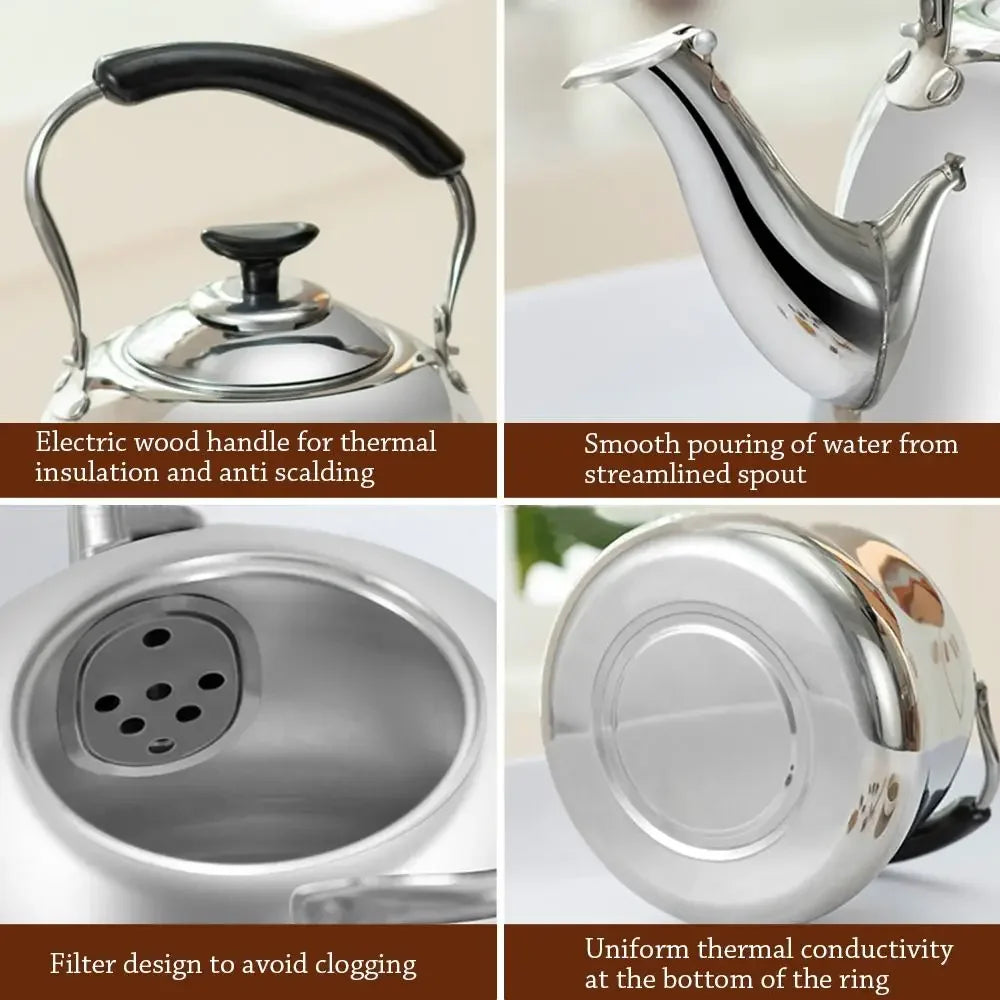 Stainless Steel Whistling Tea Kettle with Infuser & Handle