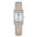 REBIRTH Women's Slim Square Dial Quartz Watch – Leather Strap Women's Quartz Watch Nixie Ivory