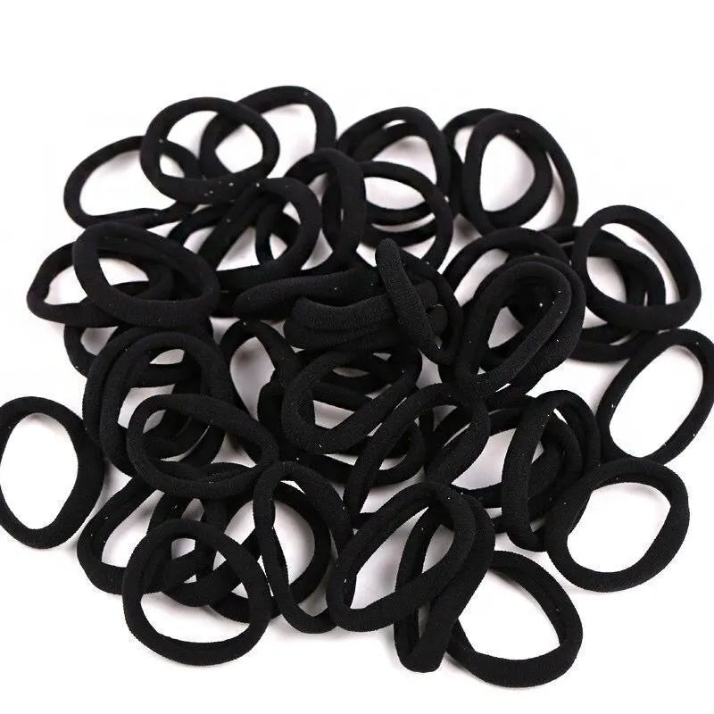Black Seamless Elastic Hair Ties 50pcs – High Elasticity Bands Elastic Hair Ties Nixie