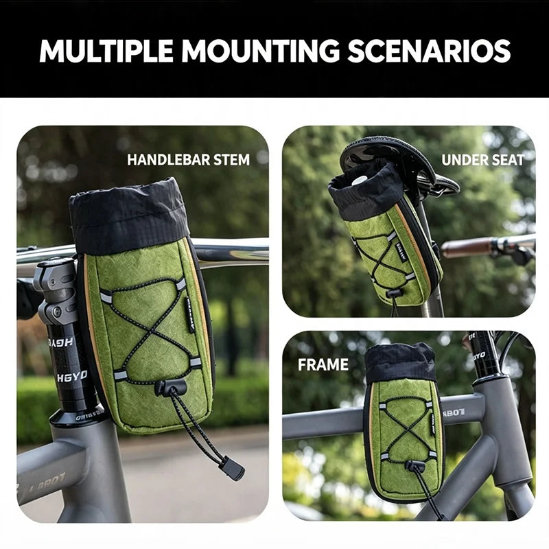 ESLNF Recycled Tire Bike Handlebar Water Bottle Bag – MTB Bike Handlebar Bag Nixie