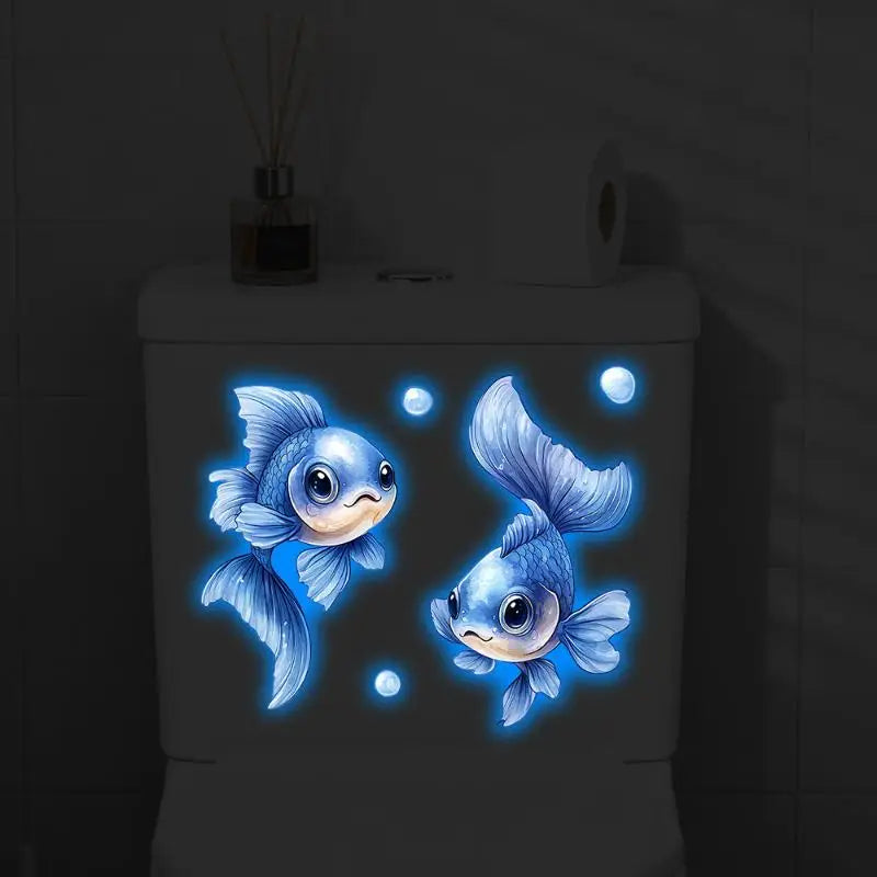 Luminous Dolphin Toilet Sticker – Glow-in-Dark PVC Decal Bathroom Wall Decal Nixie
