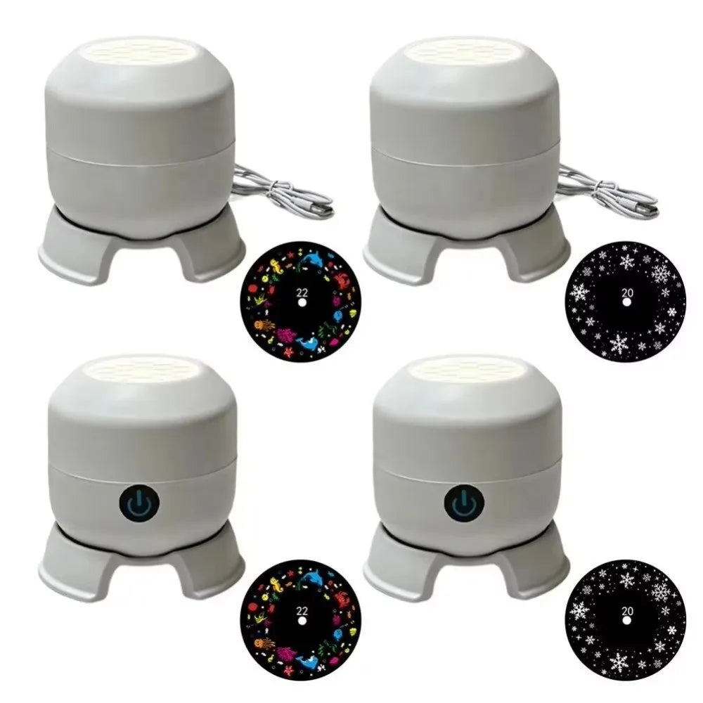 USB Rotating Ocean & Snowflake LED Projection Night Light Lamp