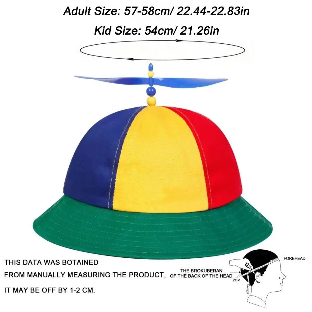 Rainbow Windmill Bucket Hat – Wide Brim Sun Hat Adults & Kids Sun Hat Nixie