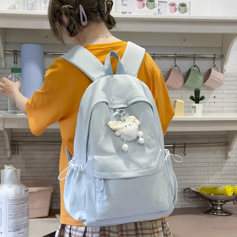 Nixie Butterfly Green Backpack – Large Capacity Lightweight School Bag