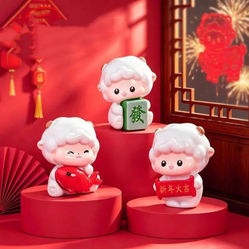 2027 Lunar Zodiac Goat Resin Figurine – New Year Decor Gift