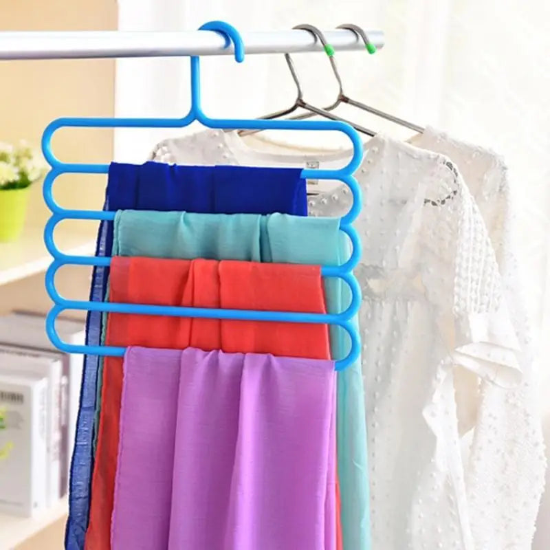 5-Tier Pants Hanger Space-Saving Anti-Slip Closet Organizer Multi-Layer Clothes Hanger Nixie