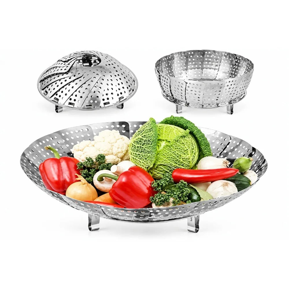 Expandable Stainless Steel Vegetable Steamer Basket & Air Fryer Liner Steamer Basket Nixie