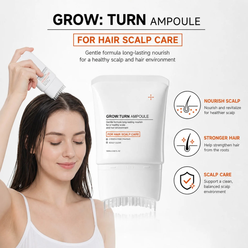 GROW:TURN Ampoule Scalp Serum – Nourishing Hair Root Treatment Scalp Care Serum Nixie