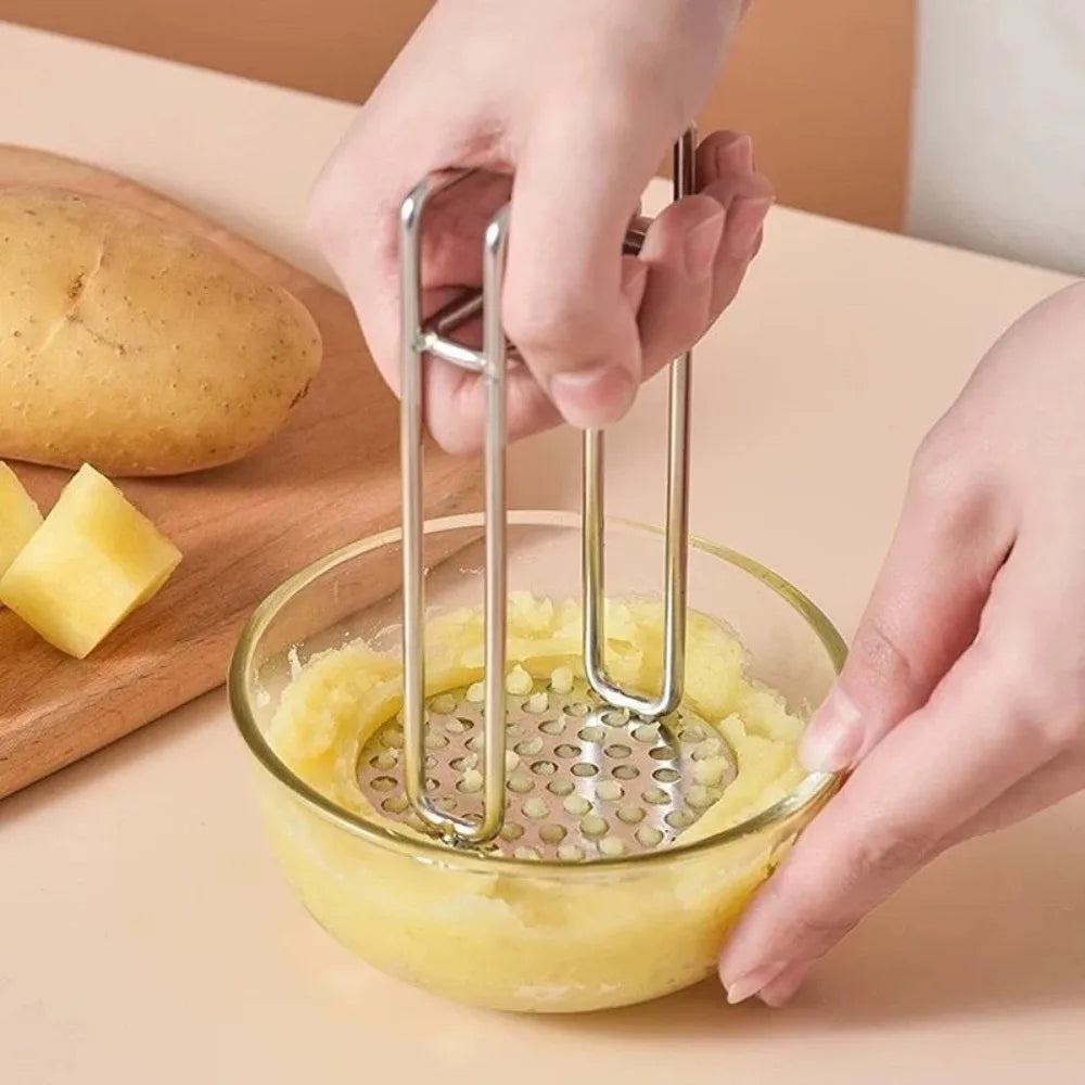 304 Stainless Steel Potato Masher – Dense Mesh & Ergonomic Handle