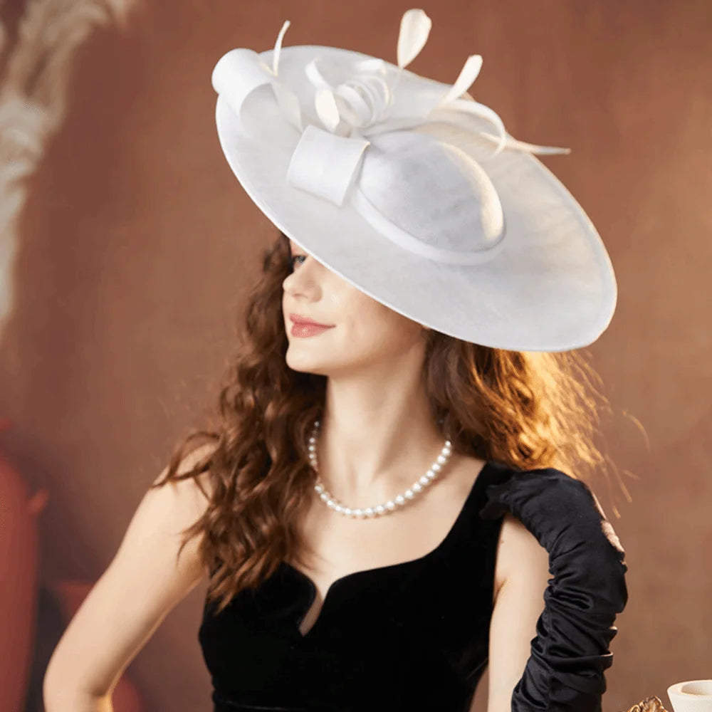 Wide Brim Women's Fascinator Hat with Headband | Derby Style Fascinator Hat Nixie