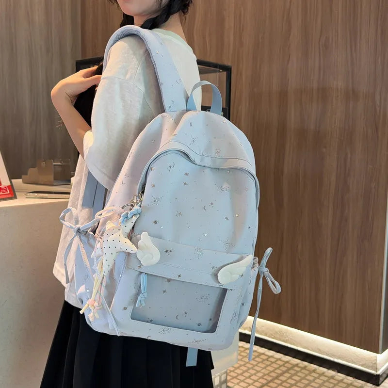 Nixie Star Pattern Backpack Women – Korean Style 20–35L