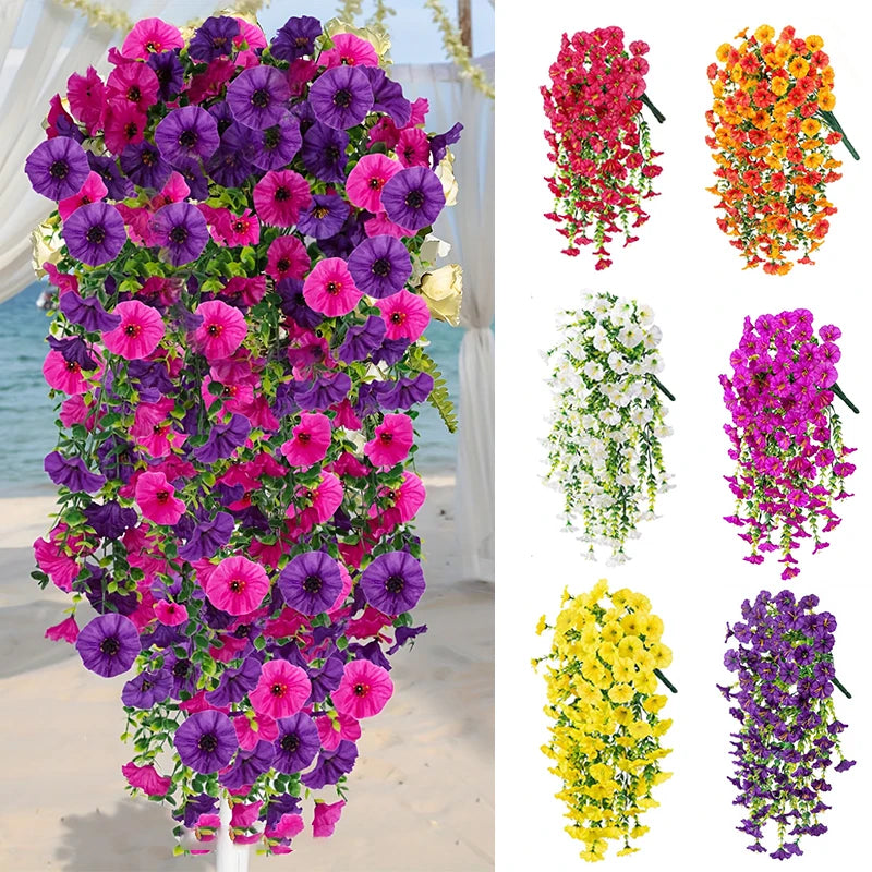 Artificial Morning Glory Wall Hanging Faux Flower Vine Decor Artificial Flower Vine Nixie
