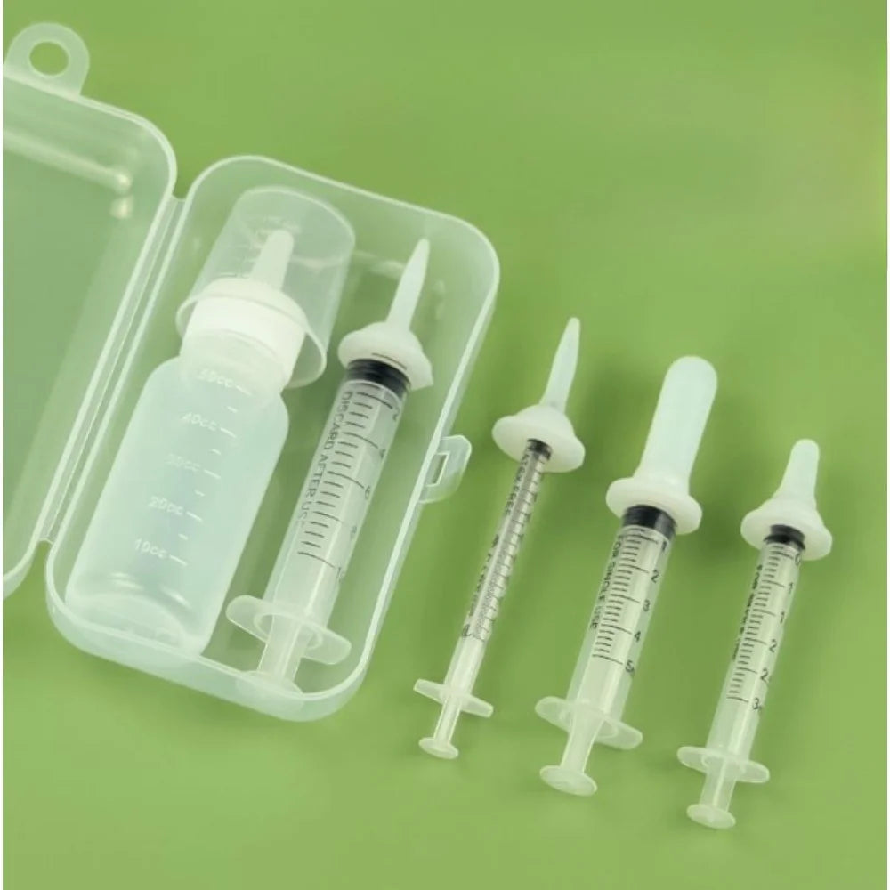 Newborn Pet Feeding Set – Syringes, Bottle & Nipples Kit Pet Nursing Feeding Set Nixie
