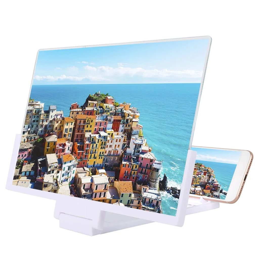 14" Phone Screen Magnifier 3D HD Video Amplifier Stand Phone Screen Magnifier Nixie white
