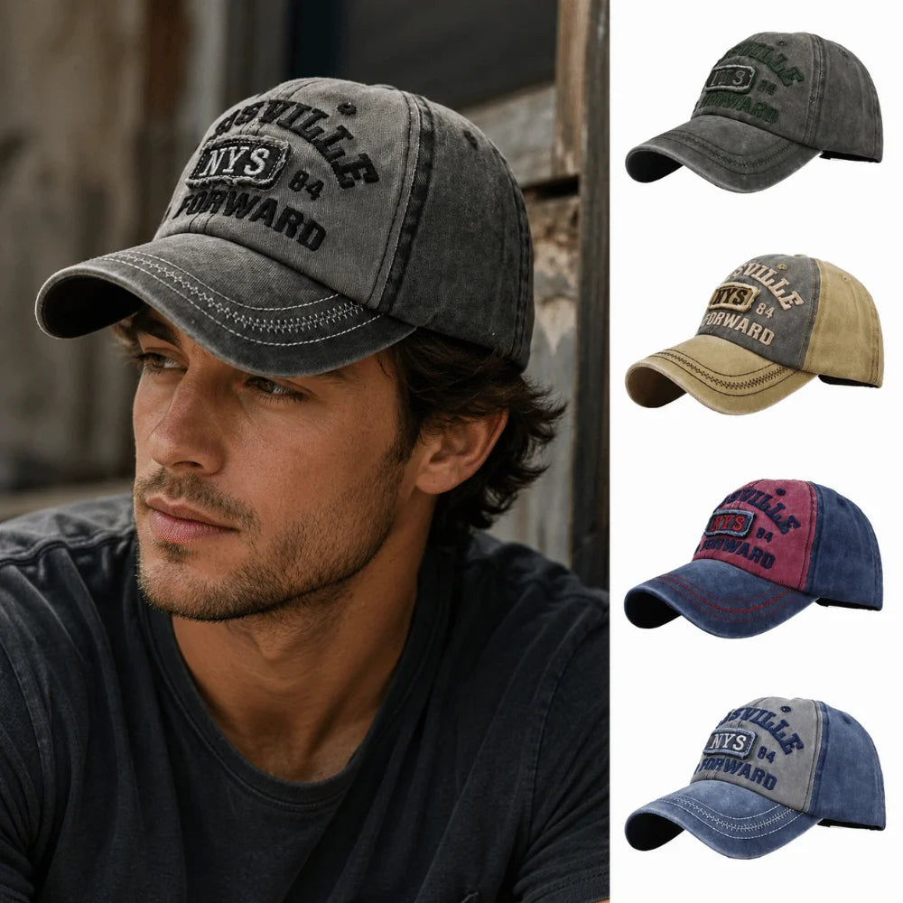 Hip Hop NYS Patch Distressed Denim Baseball Cap – Unisex Baseball Cap Nixie