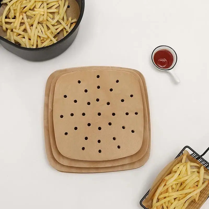 Square Air Fryer Parchment Liners Non-Stick – 100 Sheets Parchment Paper Liners Nixie