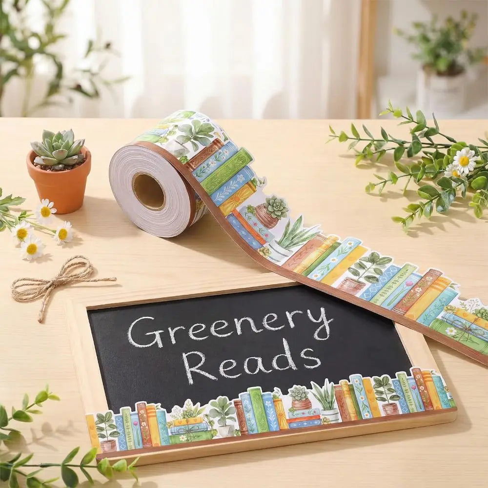 Self-Adhesive Blackboard Border Sticker 10m Floral Print Roll Decorative Border Sticker Nixie