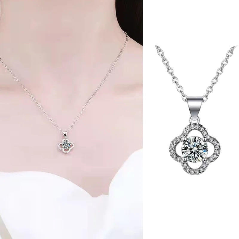 Hollow Flower CZ Jewelry Set – Necklace, Earrings & Bracelet