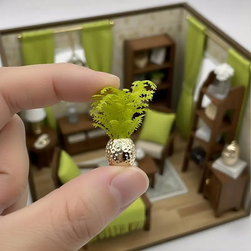5Pcs 1:12 Dollhouse Mini Potted Plants Miniature Garden Decor Dollhouse Miniature Decor Nixie Default Title