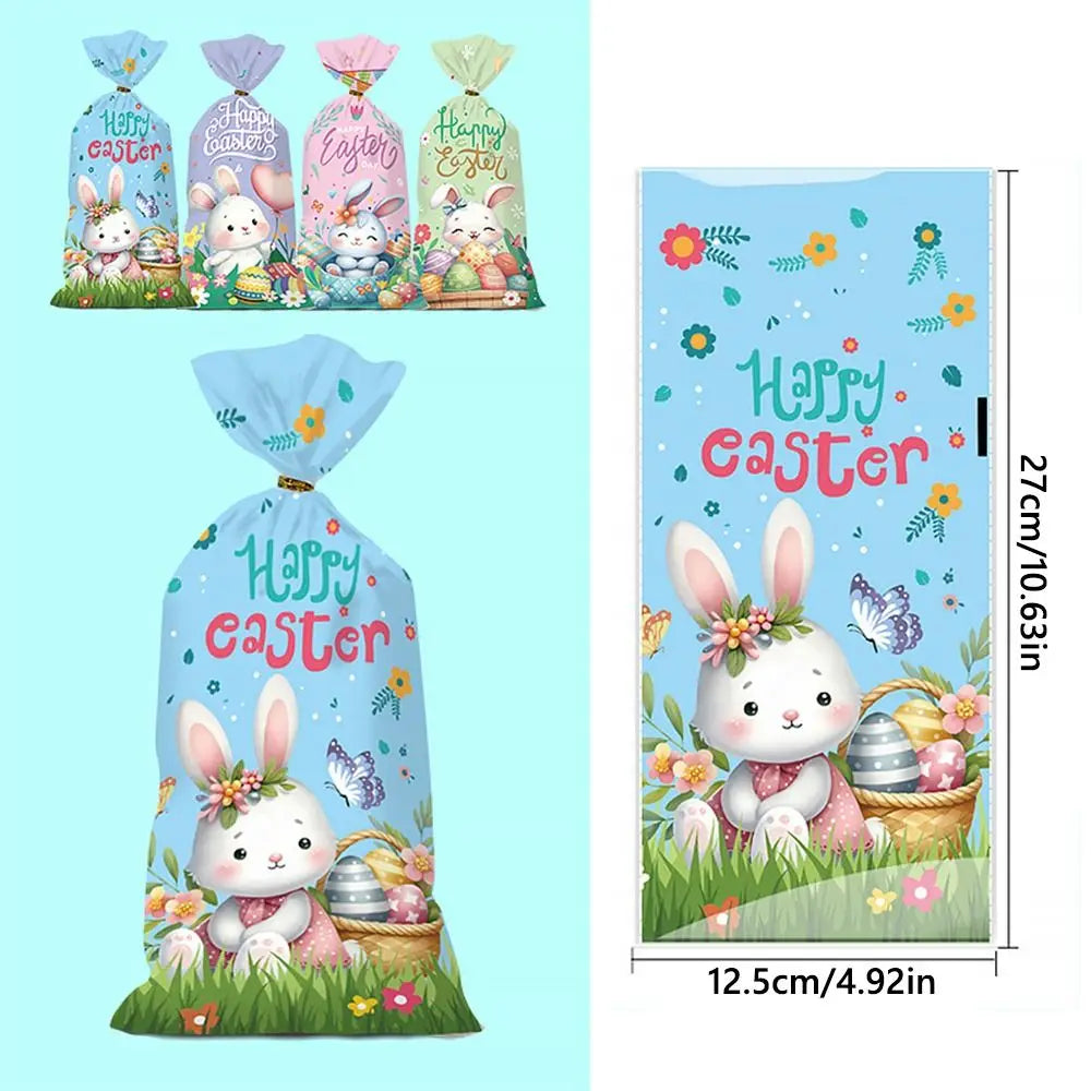 50PCS Multicolor Easter Gift Bags – Candy & Cookie Treat Pouches Easter Treat Bags Nixie