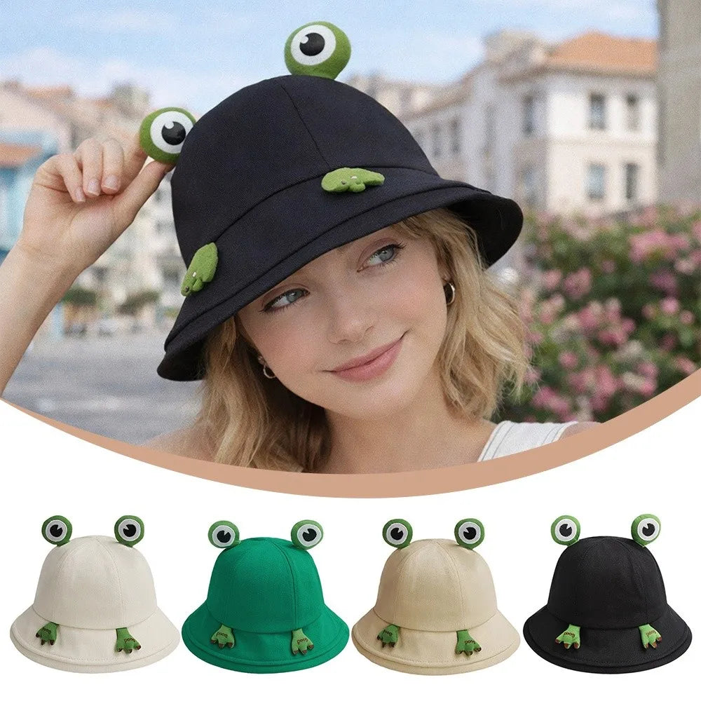 Cute Frog Bucket Hat – Foldable Froggy Fisherman Hat Bucket Hat Nixie