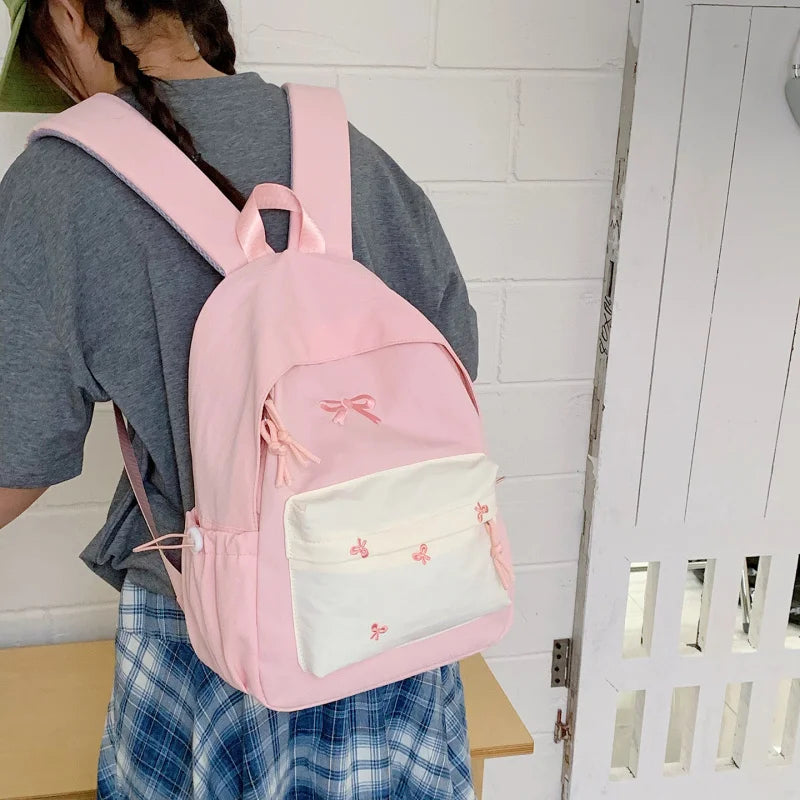 Nixie Korean-Style Girls School Backpack – Nylon 2025
