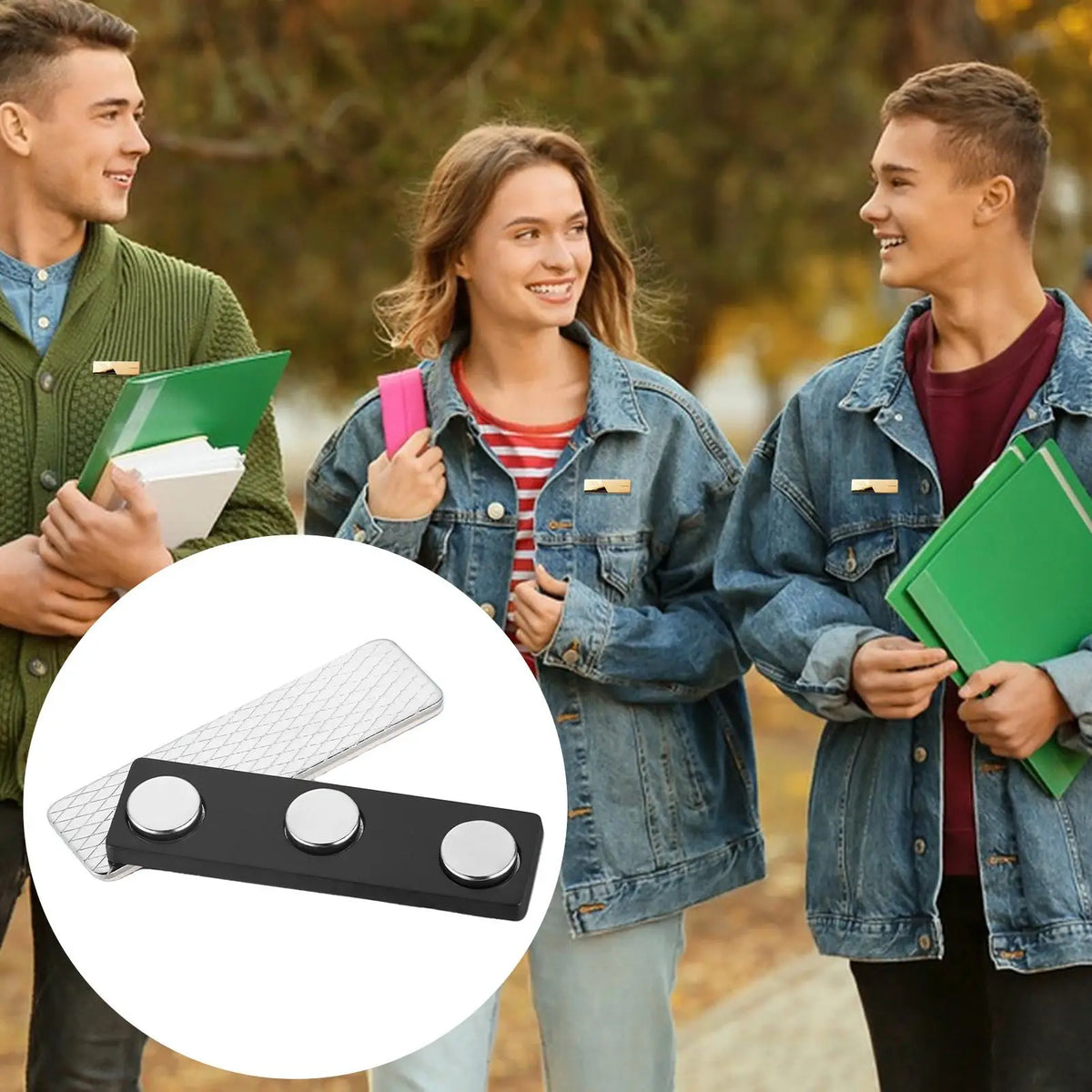 Magnetic Name Tag Badge – Triple Magnet Buckle, No Pin Needed Magnetic Name Badge Nixie