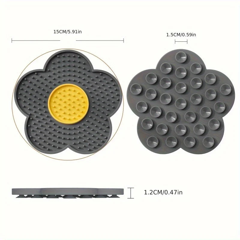 Flower Lick Mat for Dogs & Cats – Silicone Slow Feeder Pad Pet Slow Feeder Mat Nixie