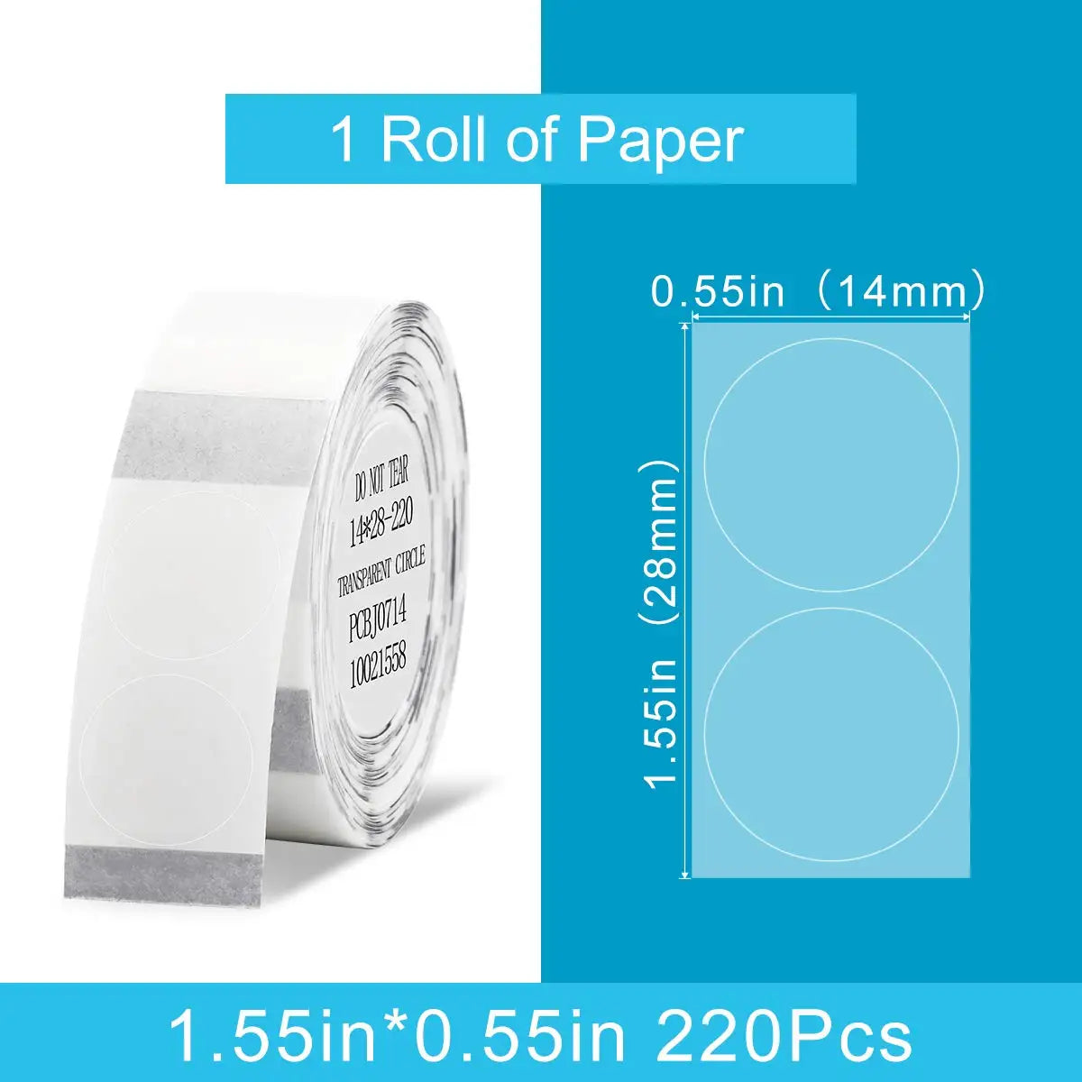 Niimbot D11/D110/D101 Round Transparent Thermal Labels 14x28mm
